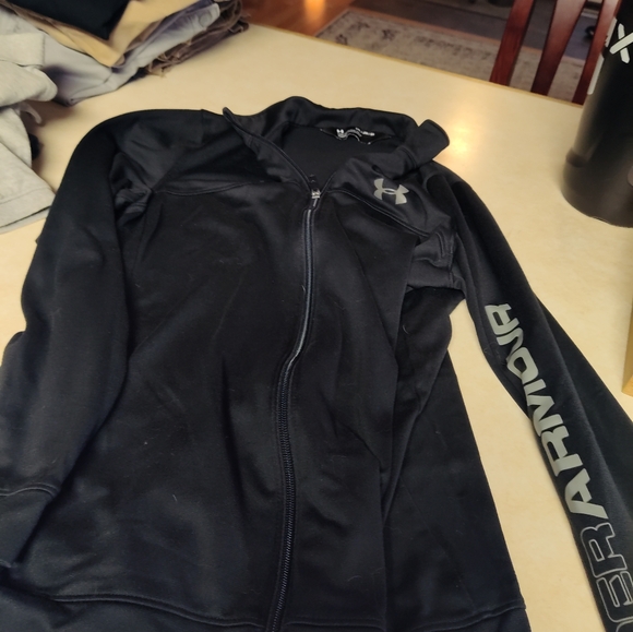 Under Armour zip up jacket black youth XL with pockets - Picture 1 of 4